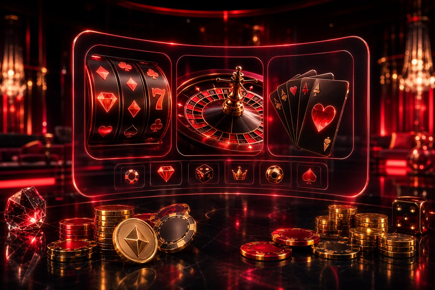 Lobby Nine Casino s automaty, živým kasinem a stolními hrami