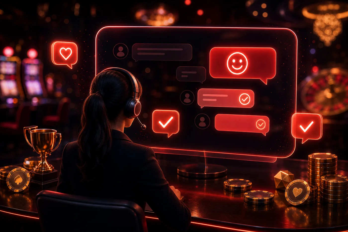 Tým zákaznické podpory Nine Casino odpovídá hráčům v chatu